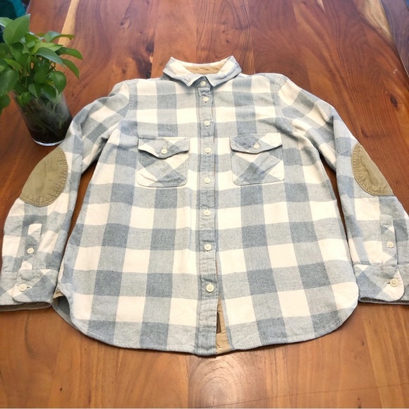 Roots Plaid Thick Casual Blue Long Sleeves Button Down Shirt Sweater Sweatshirt. - Picture 5 of 16